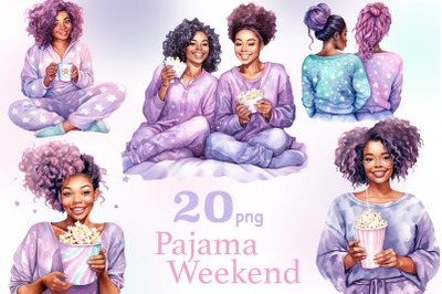 Pajama Party Black Girls Clipart | Friendship Clipart