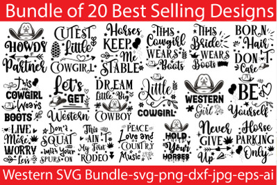 Western SVG Bundle&2C;20 Designs&2C;Cowgirl Svg Png Bundle Howdy Yall Chase