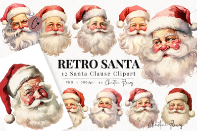 Retro Santa Clipart