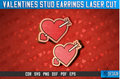 Valentines Stud Earrings Laser Cut SVG | Accessories Laser Cut SVG&nbsp;