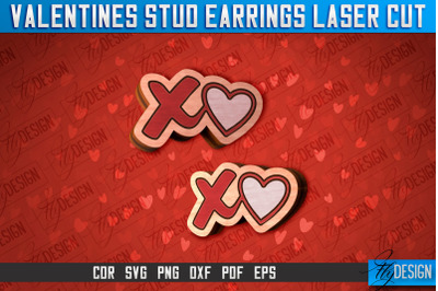 Valentines Stud Earrings Laser Cut SVG | Accessories Laser Cut SVG&nbsp;