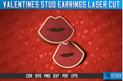 Valentines Stud Earrings Laser Cut SVG | Accessories Laser Cut SVG&nbsp;