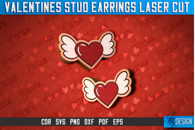 Valentines Stud Earrings Laser Cut SVG | Accessories Laser Cut SVG&nbsp;