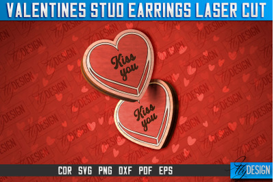 Valentines Stud Earrings Laser Cut SVG | Accessories Laser Cut SVG&nbsp;