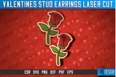 Valentines Stud Earrings Laser Cut SVG | Accessories Laser Cut SVG&nbsp;