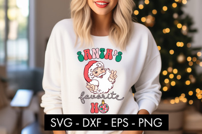 Santa&#039;s Favorite Ho SVG Cut File PNG