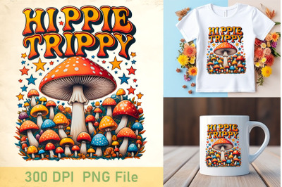 Hippie Trippy Mushroom Art