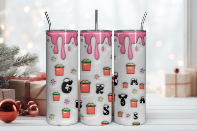 3D Inflated Christmas Tumbler Wrap