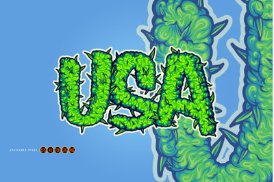 Cannabis smoke USA lettering