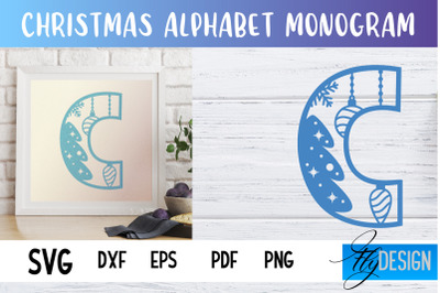 Christmas Alphabet Monogram | Alphabet SVG | Paper Cut