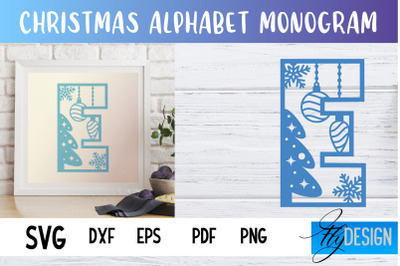 Christmas Alphabet Monogram | Alphabet SVG | Paper Cut