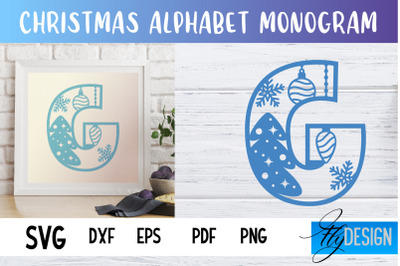 Christmas Alphabet Monogram | Alphabet SVG | Paper Cut