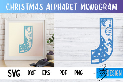 Christmas Alphabet Monogram | Alphabet SVG | Paper Cut