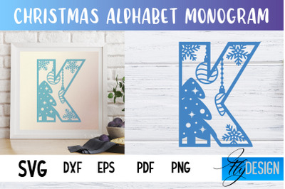 Christmas Alphabet Monogram | Alphabet SVG | Paper Cut