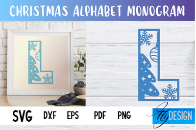 Christmas Alphabet Monogram | Alphabet SVG | Paper Cut