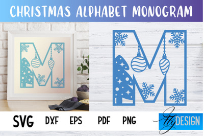 Christmas Alphabet Monogram | Alphabet SVG | Paper Cut