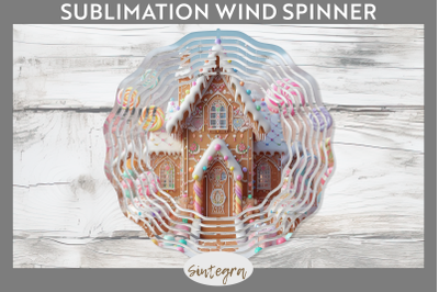 Christmas Pastel Gingerbread House Wind Spinner Sublimation