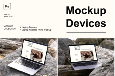 Realistic Laptop Mockup Devices