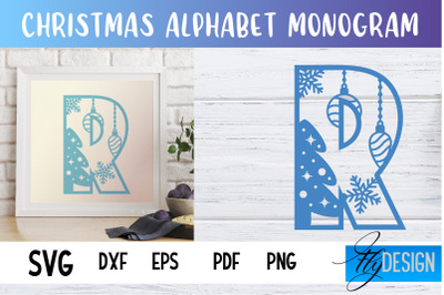 Christmas Alphabet Monogram | Alphabet SVG | Paper Cut