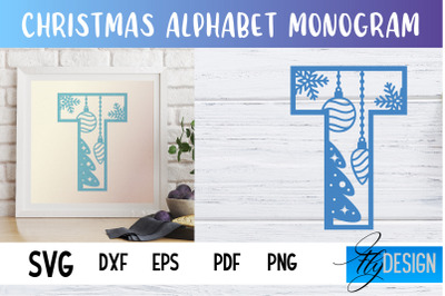 Christmas Alphabet Monogram | Alphabet SVG | Paper Cut