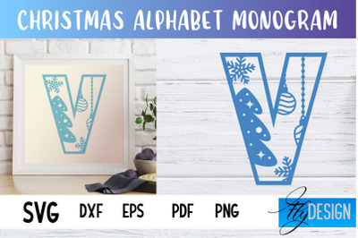 Christmas Alphabet Monogram | Alphabet SVG | Paper Cut