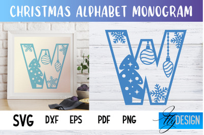 Christmas Alphabet Monogram | Alphabet SVG | Paper Cut