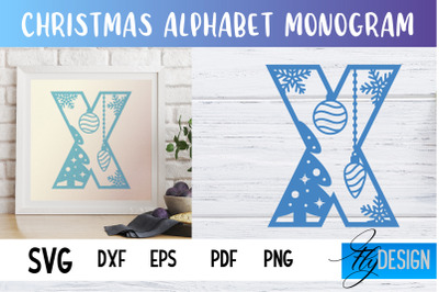 Christmas Alphabet Monogram | Alphabet SVG | Paper Cut