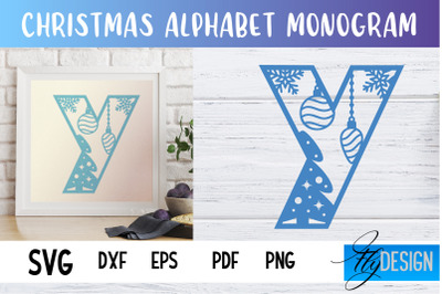 Christmas Alphabet Monogram | Alphabet SVG | Paper Cut