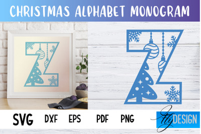 Christmas Alphabet Monogram | Alphabet SVG | Paper Cut