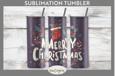 Merry Christmas Tumbler Sublimation 20 oz Skinny