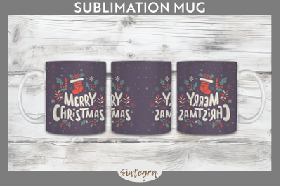 Merry Christmas Mug Wrap Sublimation
