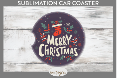Merry Christmas Car Coaster Sublimation