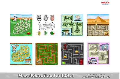 Maze Game Education Pages For Kids 1