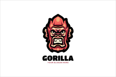 angry gorilla face vector template logo design