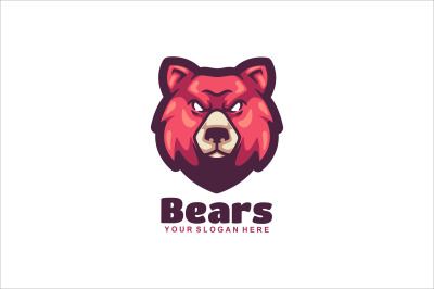 bear face vector template logo design