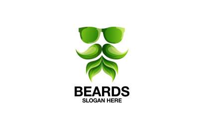 beard and mustache vector template logo design