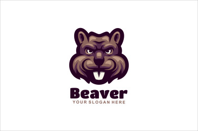 beaver face vector template logo design