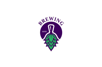 brewing vector template logo design