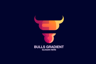 bull face vector template logo design