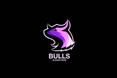 bull head vector template logo design