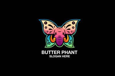 butterfly elephant vector template logo design