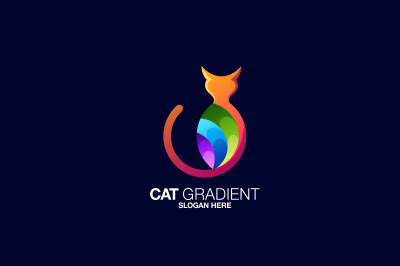 cat vector template logo design