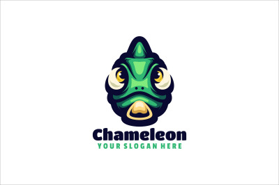 chameleon face vector template logo design