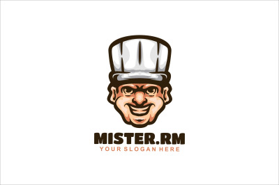 chef face vector template logo design