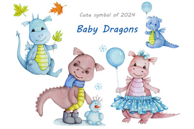 Baby Dragons. Symbol of 2024.
