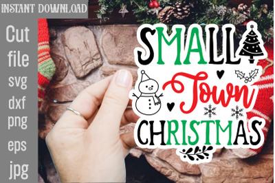 Small Town Christmas SVG cut file&2C;Christmas Stickers Bundle&2C;Christmas