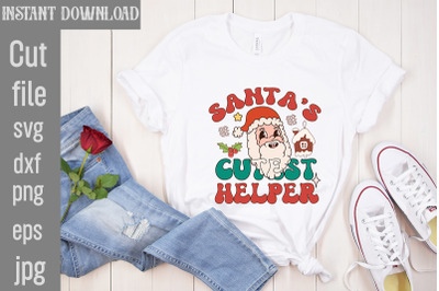 Santa&amp;&23;039;s Cutest Helper&2C;Retro Christmas Sublimation Bundle Christmas Bun