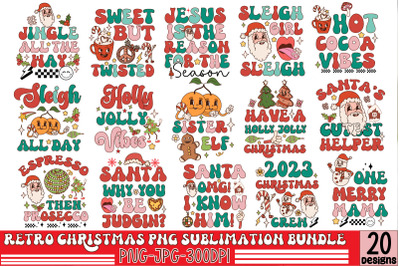 Christmas Retro Bundle&2C;Retro Christmas Sublimation Bundle&2C; Christmas