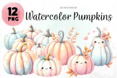 Watercolor Pumpkins Bundle | PNG cliparts