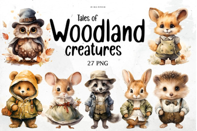 Tales of woodland creatures watercolor Bundle | PNG cliparts